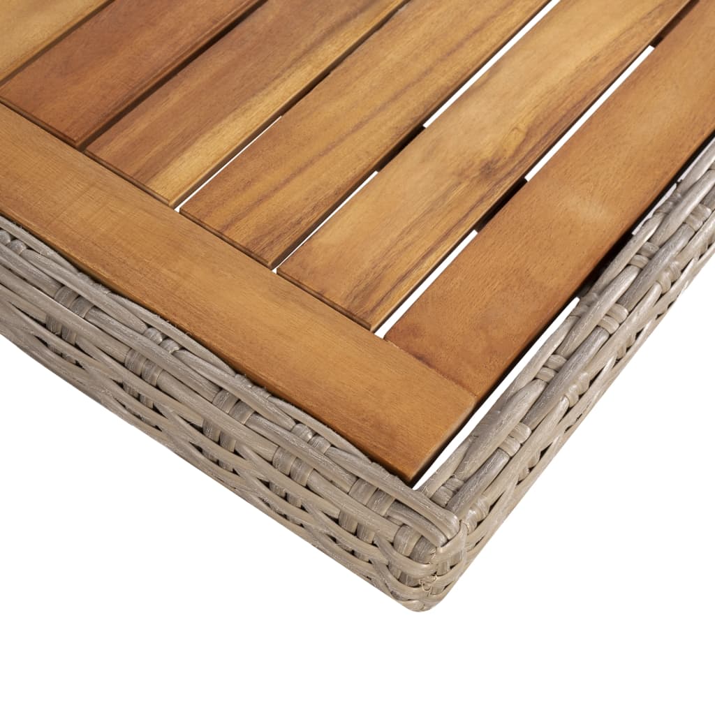 Udendørs spisebordssæt 9 dele med hynder polyrattan brun - number 6.