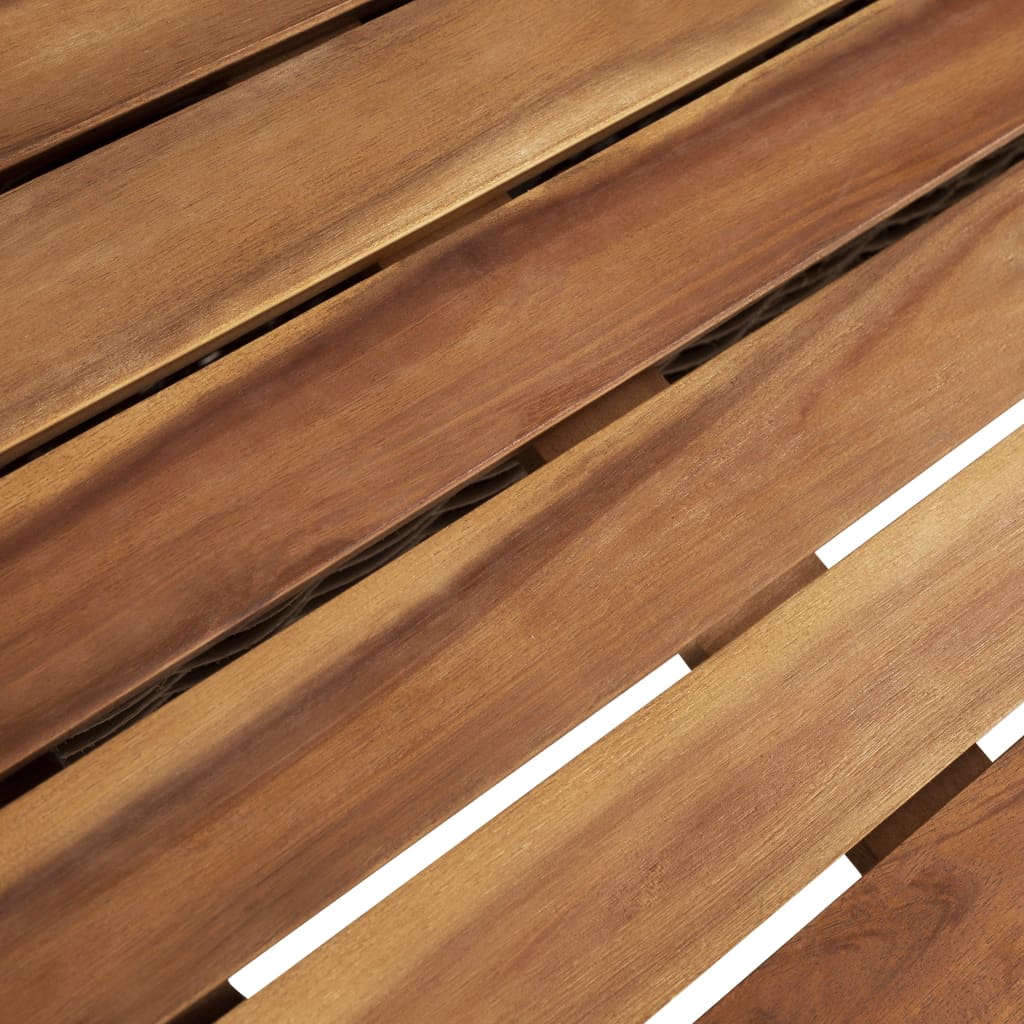 Udendørs spisebordssæt 9 dele med hynder polyrattan brun - number 7.