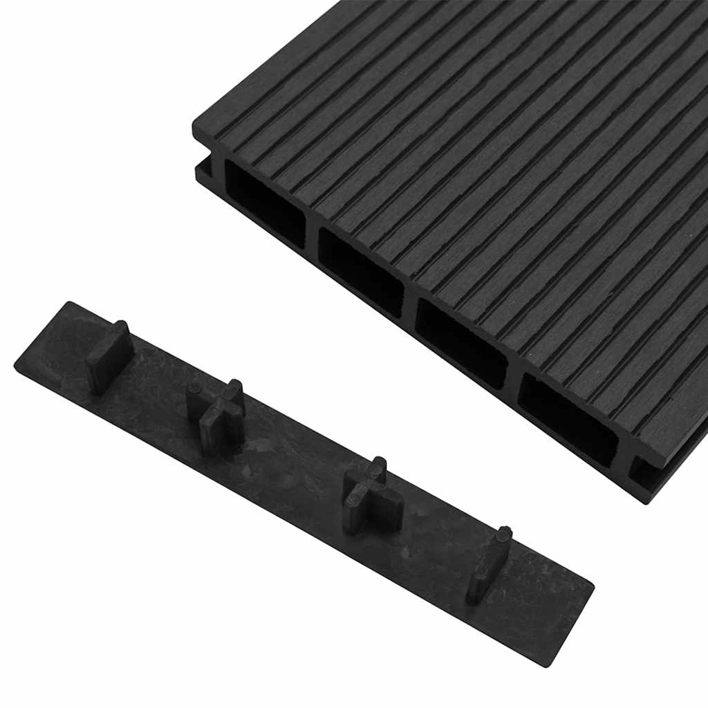 Endehætter til terrasse 10 stk. plastik sort - number 4.