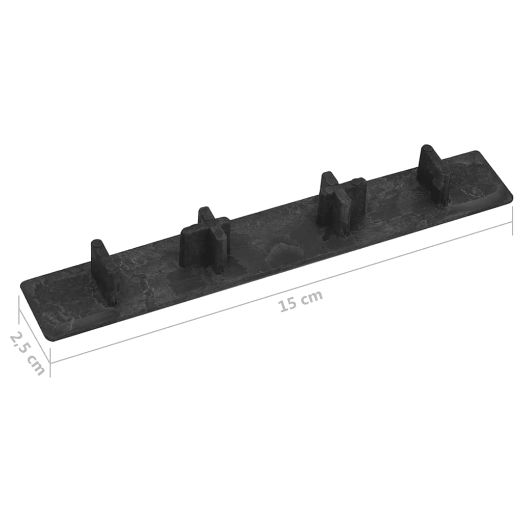 Endehætter til terrasse 10 stk. plastik sort - number 6.