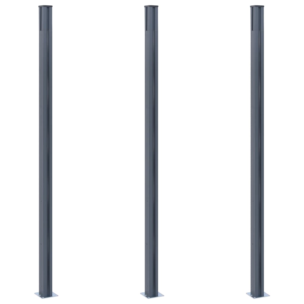 Hegnspæle stk. 185 cm aluminium - mørkegrå, 3 - number 3.