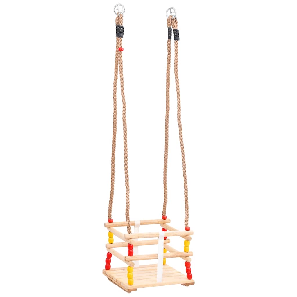 Dječja ljuljačka sa sigurnosnim pojasom puna borovina - number 2.