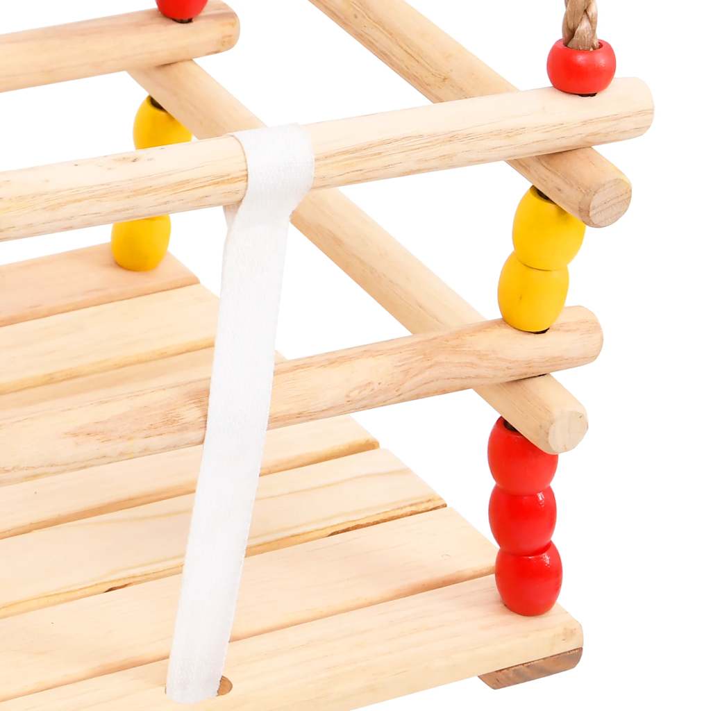 Dječja ljuljačka sa sigurnosnim pojasom puna borovina - number 4.