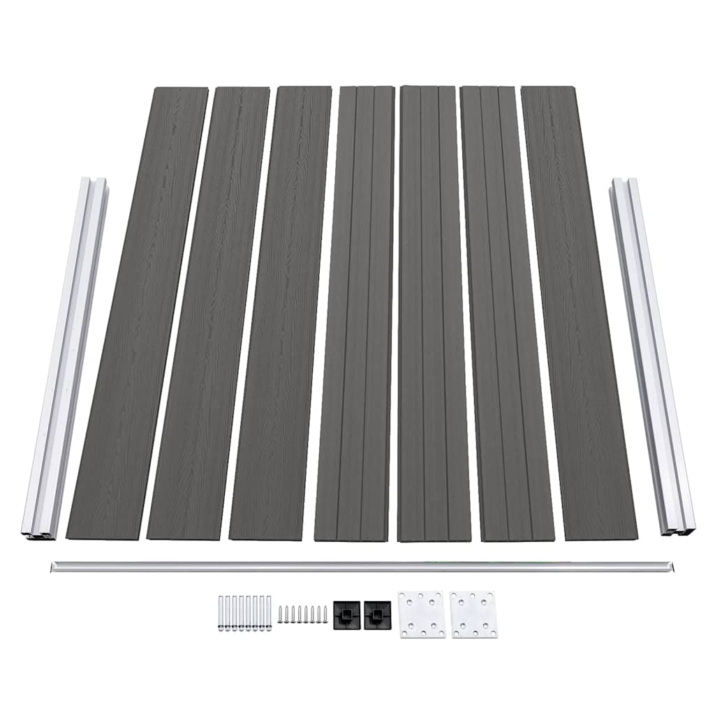 Staketpanel wpc - grå, 180 x 146 cm, 1 - number 6.