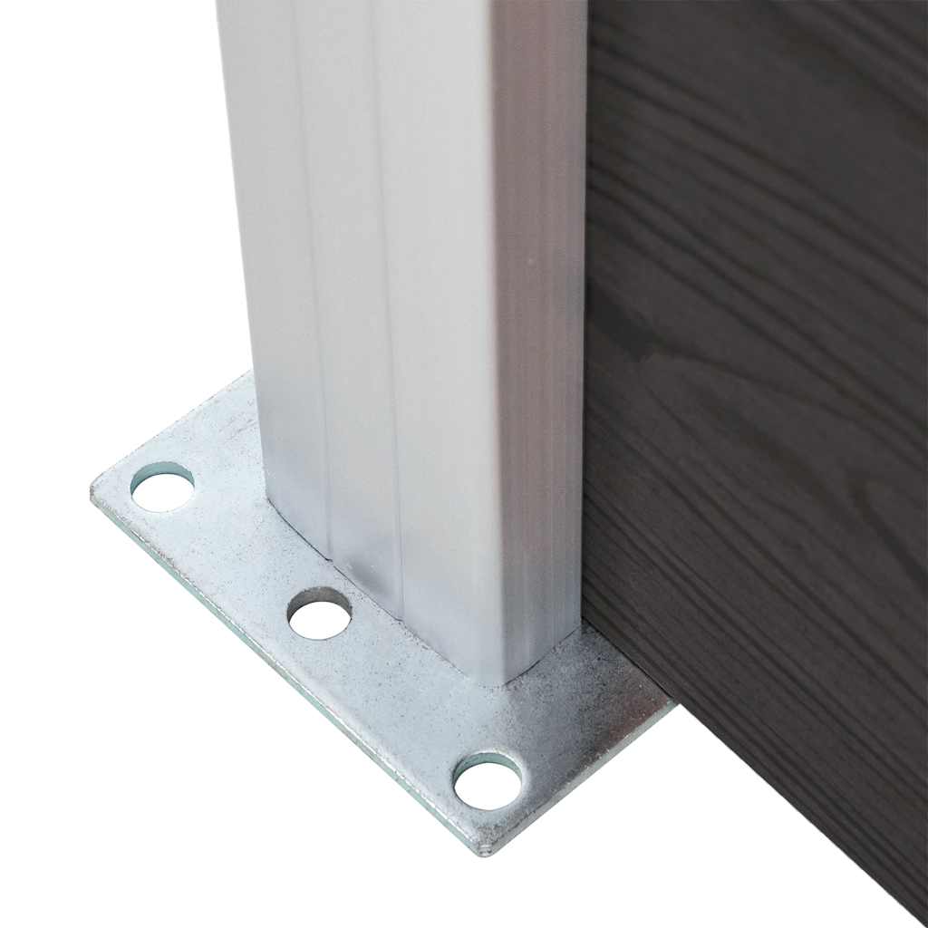 Staketpanel 175x186 cm wpc - svart, 1, 1 sektion med 1 post - number 5.