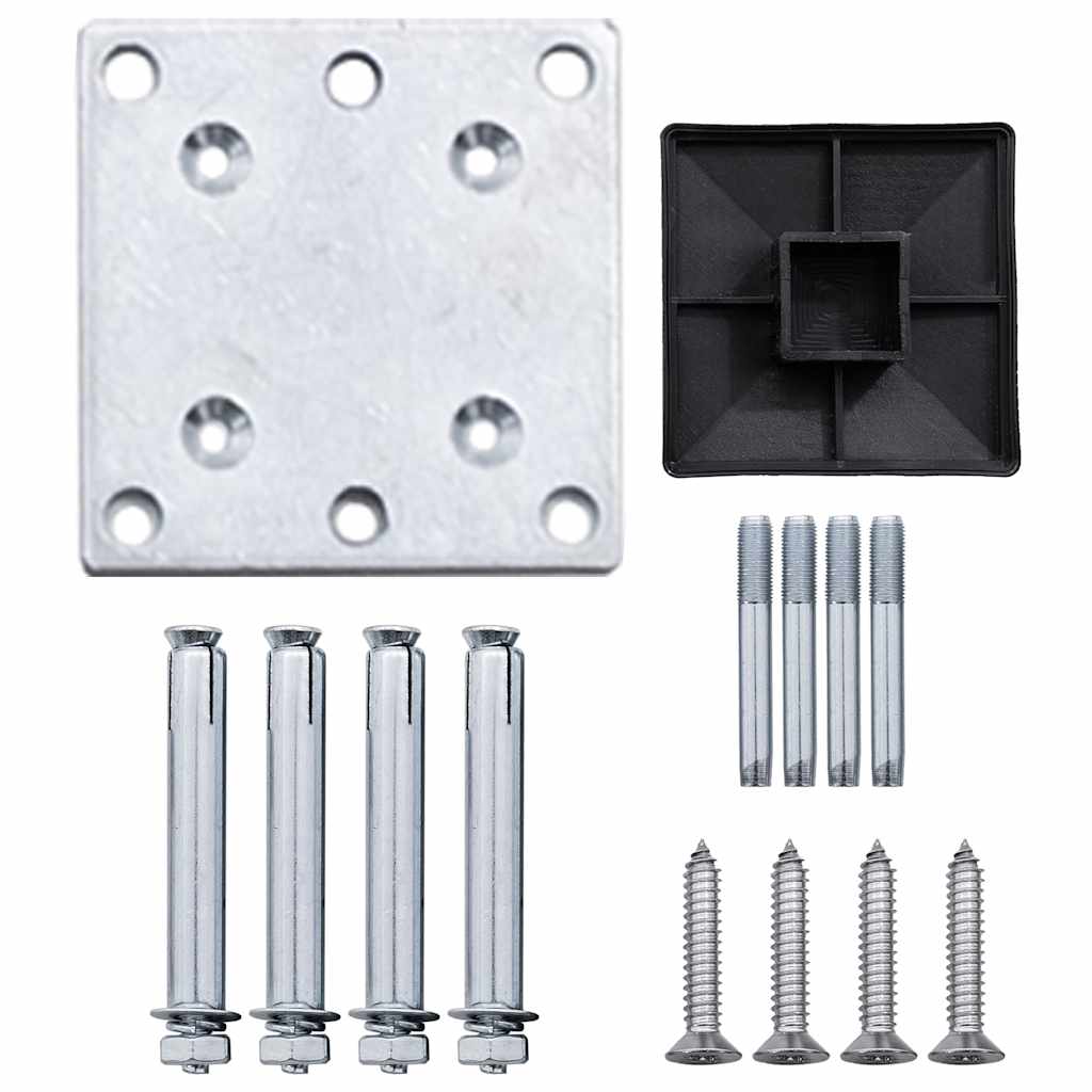 Staketpanel 175x186 cm wpc - svart, 1, 1 sektion med 1 post - number 7.