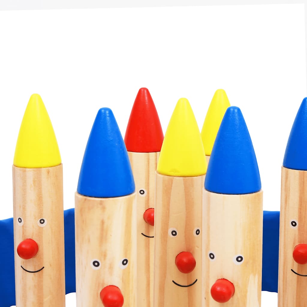 Bowlingspil massivt fyrretræ flerfarvet - number 6.