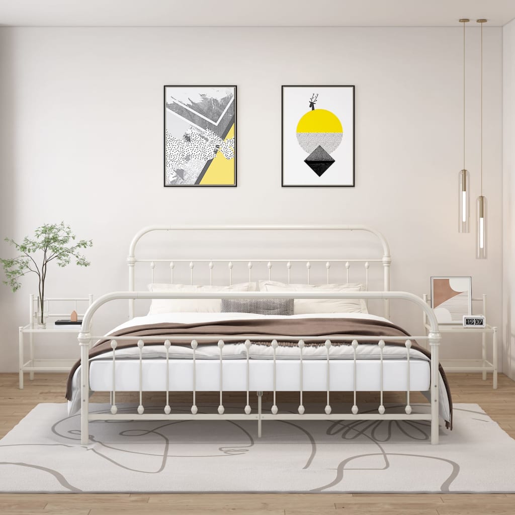 Sengeskabe 2 stk. metal og glas pink og transparent - number 1.