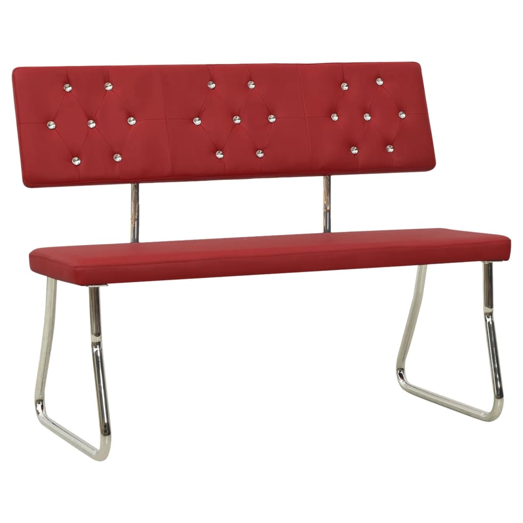 Bænk 110 cm kunstlæder vinrød - number 1.