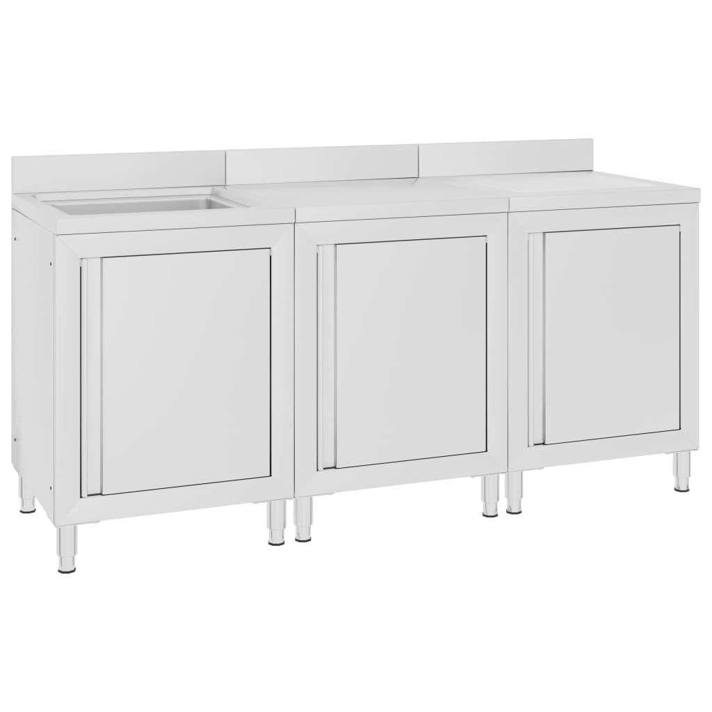 Komercijalni kuhinjski sudoper s elementom 180x60x96 cm nehrđajući čelik - number 1.