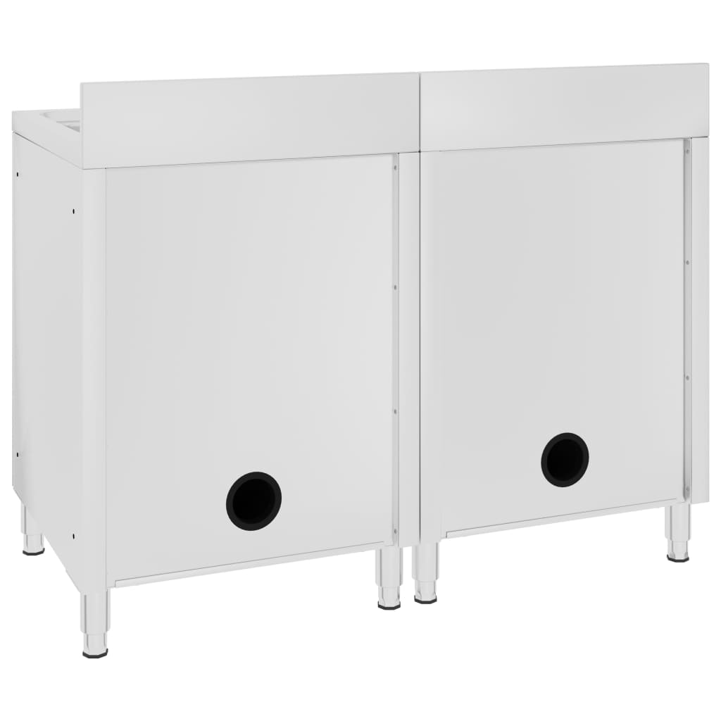 Lavello da cucina commerciale con mobili 2 pz. acciaio inox - 120 x 60 x 96 cm (doppio lavello), 1 - number 4.