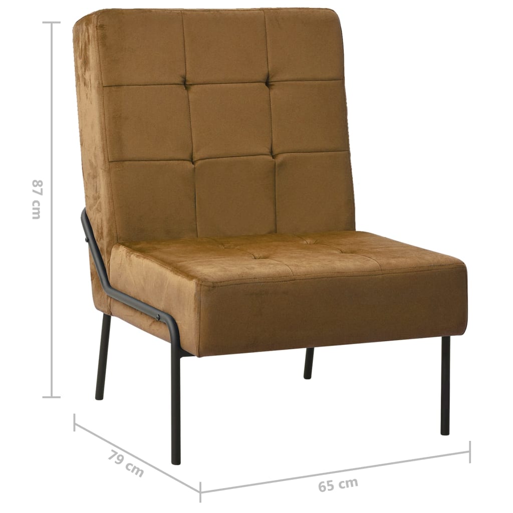 Fauteuil 65x79x87 cm velours - marron, 1 - number 7.