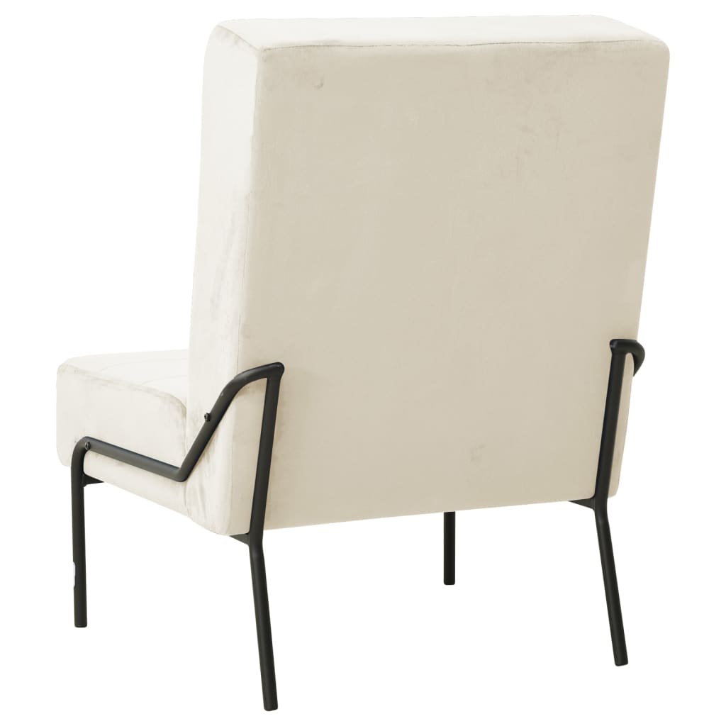 Fauteuil 65x79x87 cm velours blanc - crème, 1 - number 4.