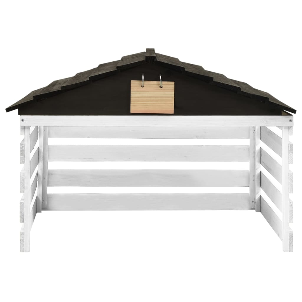 Shed for robotic lawnmower 78x74x54 cm pine - black and white, 1 - number 2.