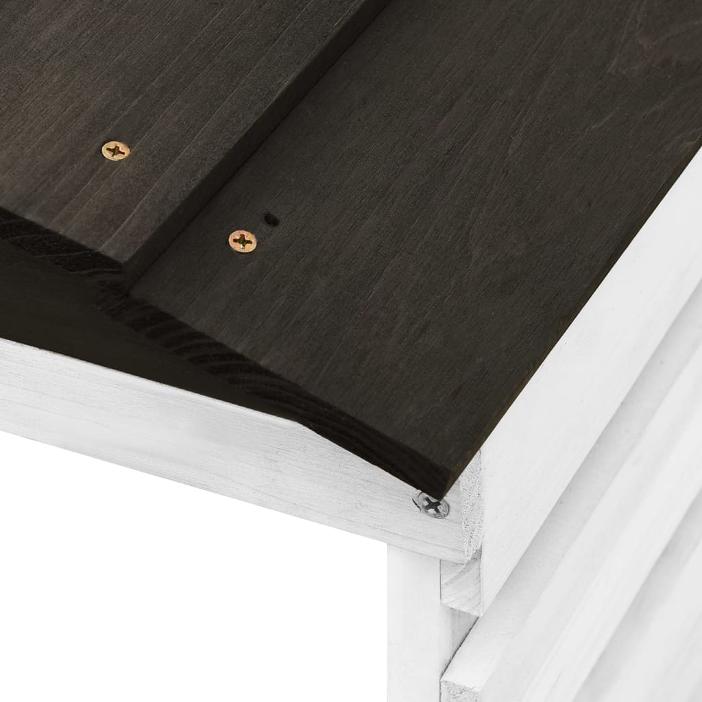 Shed for robotic lawnmower 78x74x54 cm pine - black and white, 1 - number 6.