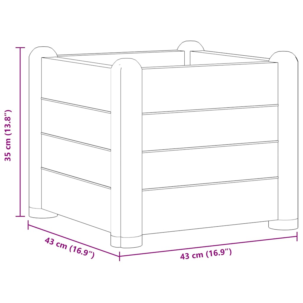 Raised bed pp - white, 43 x 43 x 35 cm, 1 - number 5.