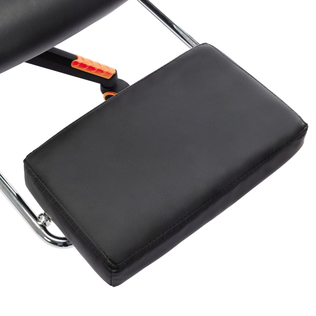 Gaming chair with footrest artificial leather black and orange - number 9.