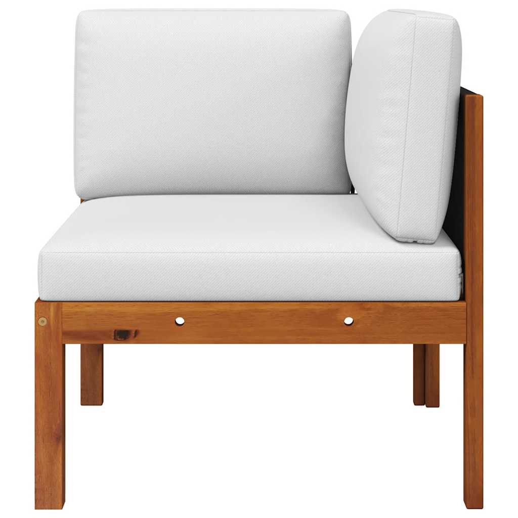 Lounge garnitura za vrt 2 dijela s jastucima od punog bagremovog drva - 1, kauč središnji + kutni kauč - number 2.