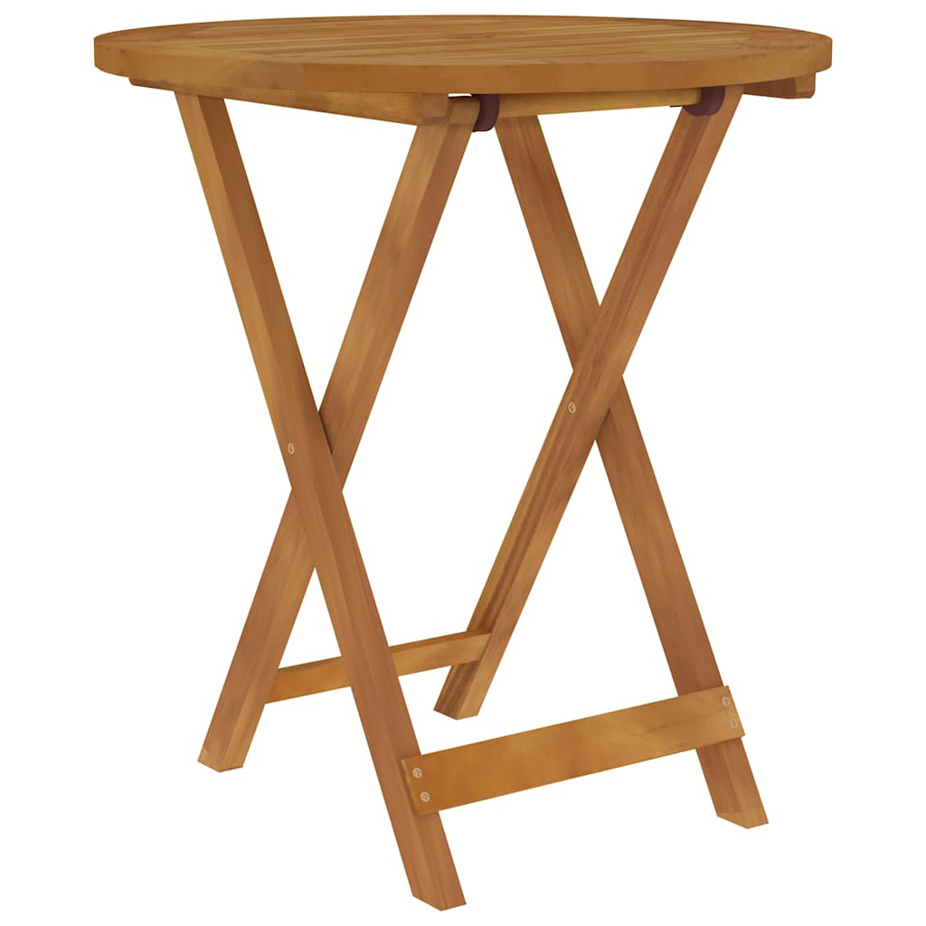 Vrtni sklopivi blagovaonski stol od 3 dijela od punog drva akacije - 70 x 75 cm, s naslonima za ruke, okrugli, 1 - number 2.