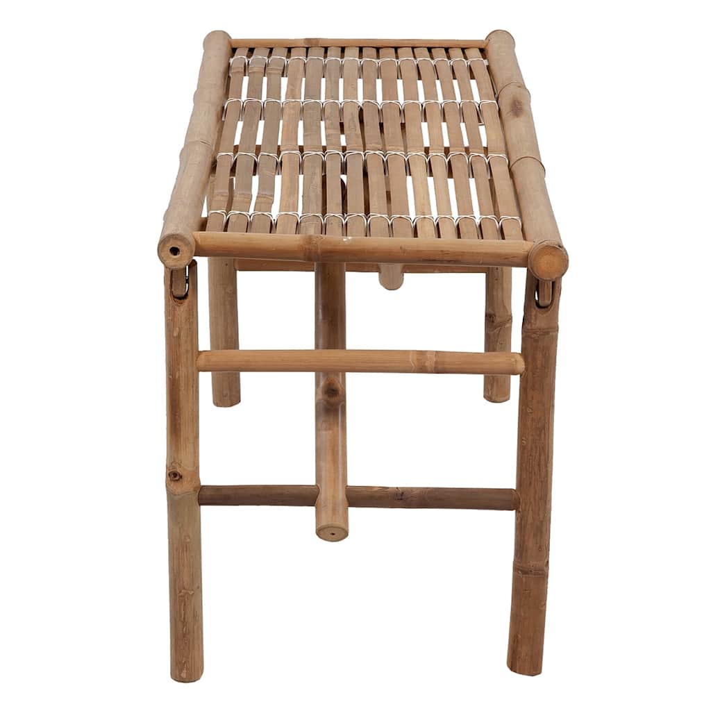 Panca da giardino pieghevole con cuscino 118 cm bambù - grigio-marrone, 120 x 50 x 4 cm, 1 - number 4.