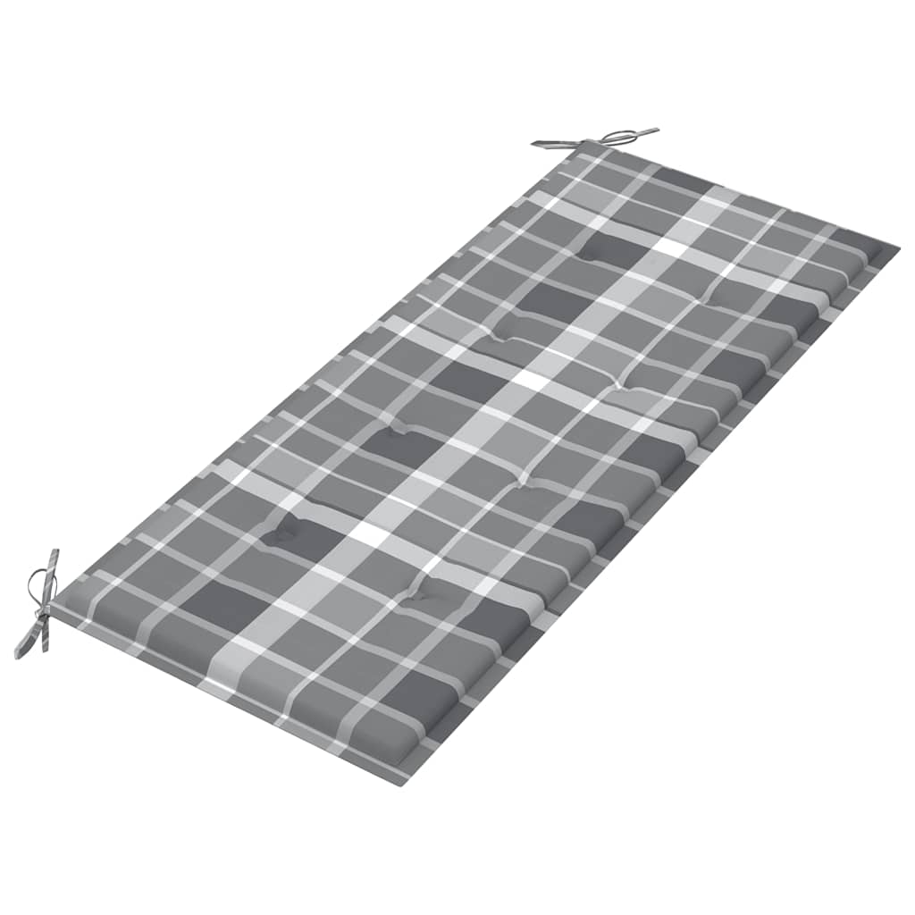 Panca da giardino pieghevole con cuscino 118 cm bambù - grigio-marrone, 120 x 50 x 4 cm, 1 - number 5.