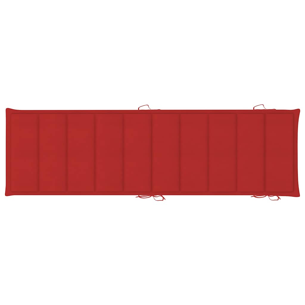 Fluktstol med pute massivt akasietre grå - rød, 1 - number 12.