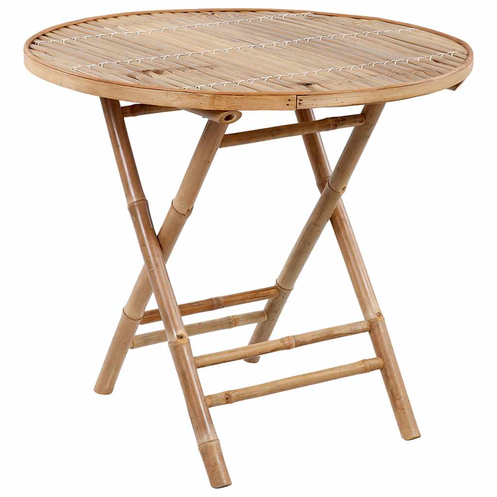 Udendørs spisebordssæt 5 dele med hynder foldbart bambus - number 11.