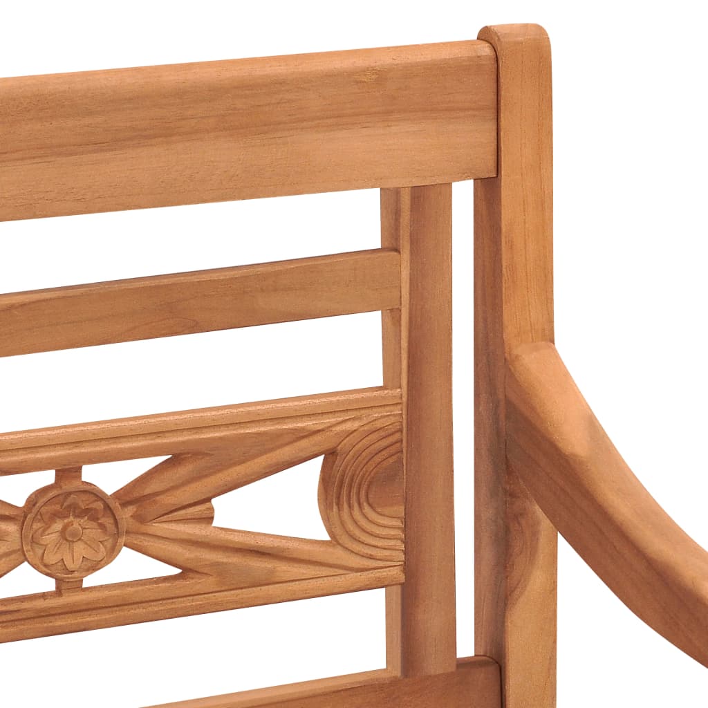 Krzesła batavia 2 szt. z ciemnoszarymi poduszkami, lite drewno tekowe - number 6.