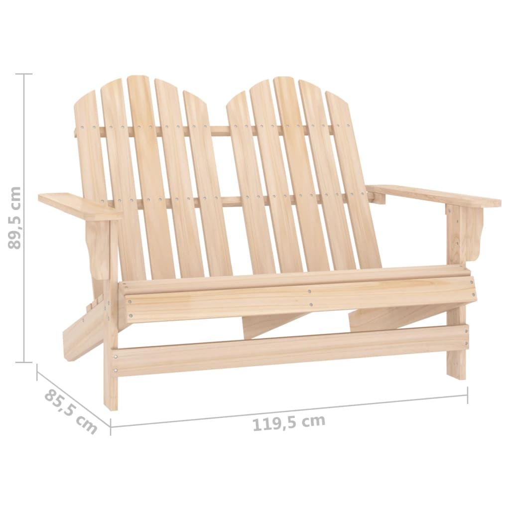 2-personers adirondack-havestol massivt grantræ - lysebrun, 1 - number 6.