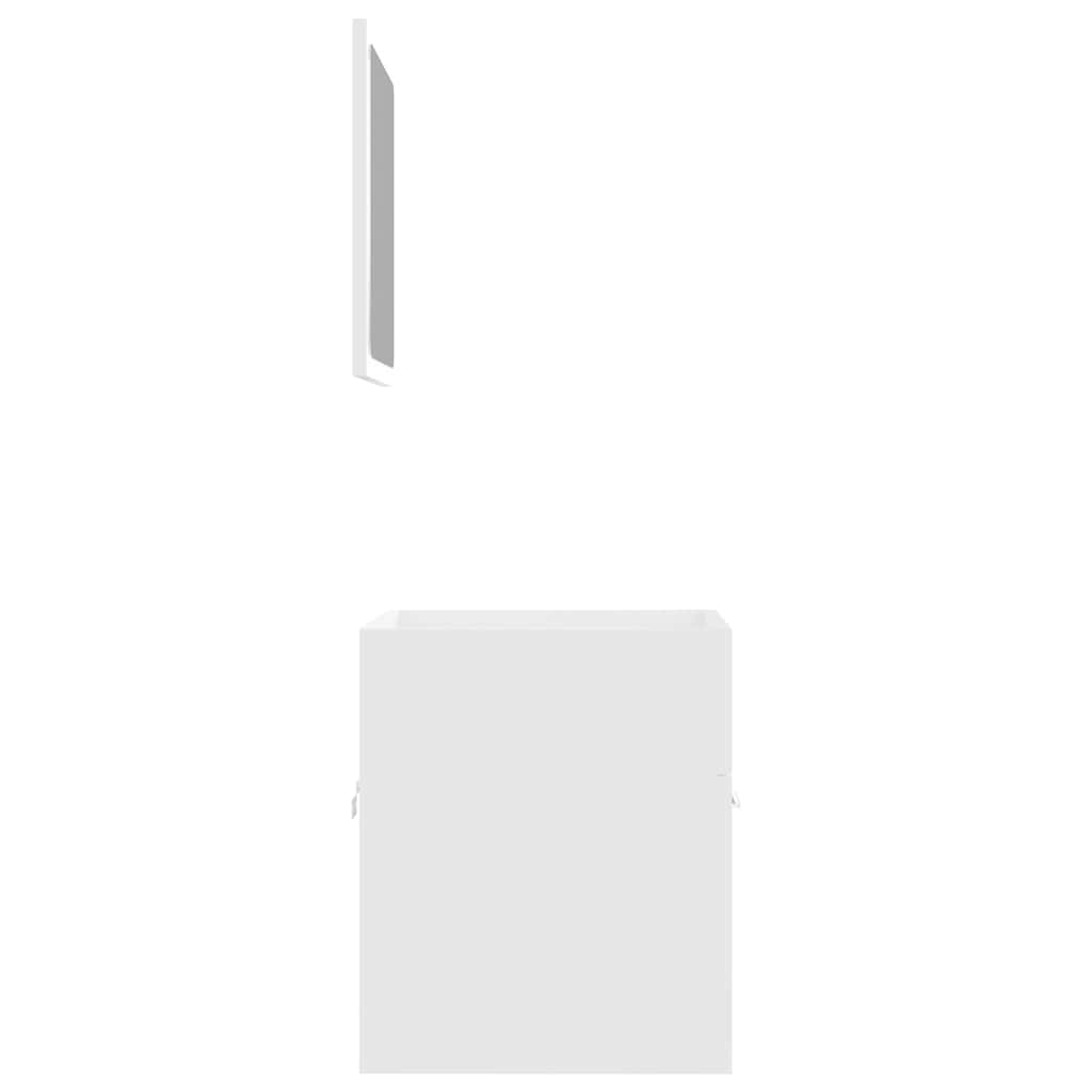 Baderomsmøbelsett 2 deler konstruert tre - hvit, 1 - number 7.