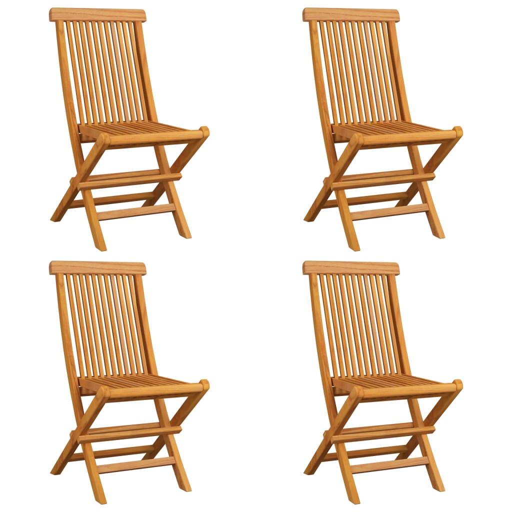 Chaises de jardin avec coussins pcs. bois de teck massif - bleu, 4, 1 - number 3.