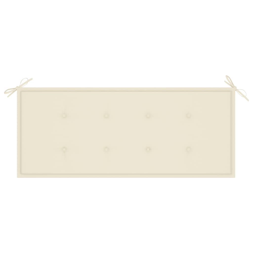 2-personers havebænk med hynde eukalyptustræ - creme, 120 cm, 1, x - number 6.