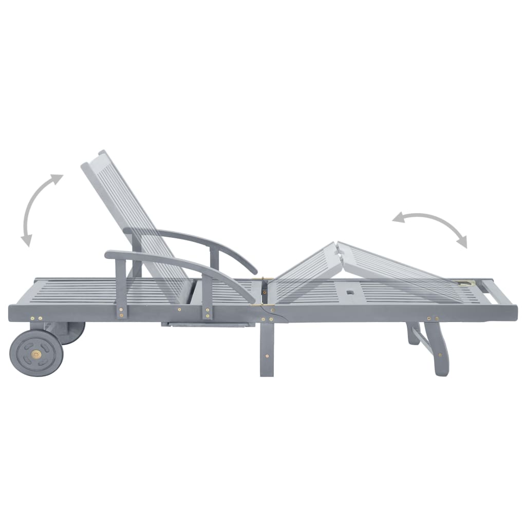 Liggestol med hynde massivt akacietræ - lysegrøn, 1 - number 8.