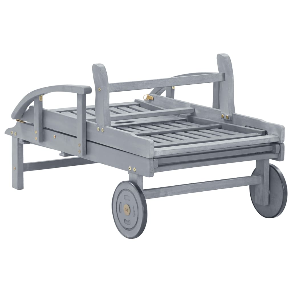 Liggestol med hynde massivt akacietræ - lysegrøn, 1 - number 9.