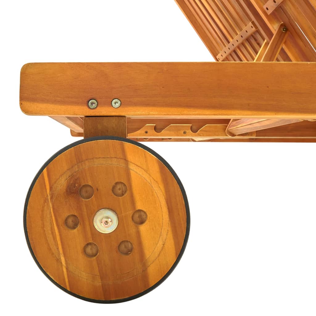 2-personers liggestol med hynder massivt akacietræ - antracitgrå, 200 x 123 x 85 cm, 1 - number 4.