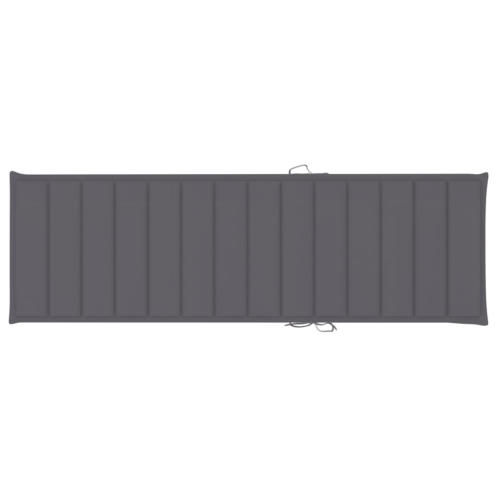 Ležaljka s jastukom od punog bagremovog drva i pocinčanog čelika - antracit siva, 200 x 60 cm, 1 - number 8.