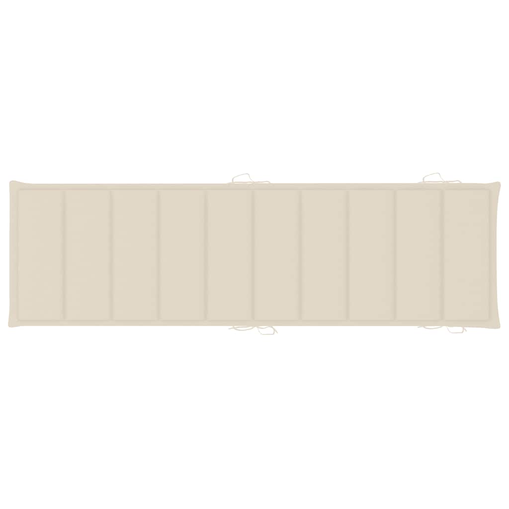 Liggestol med hynde massivt akacietræ - creme, 1, 1 liggestol - number 11.