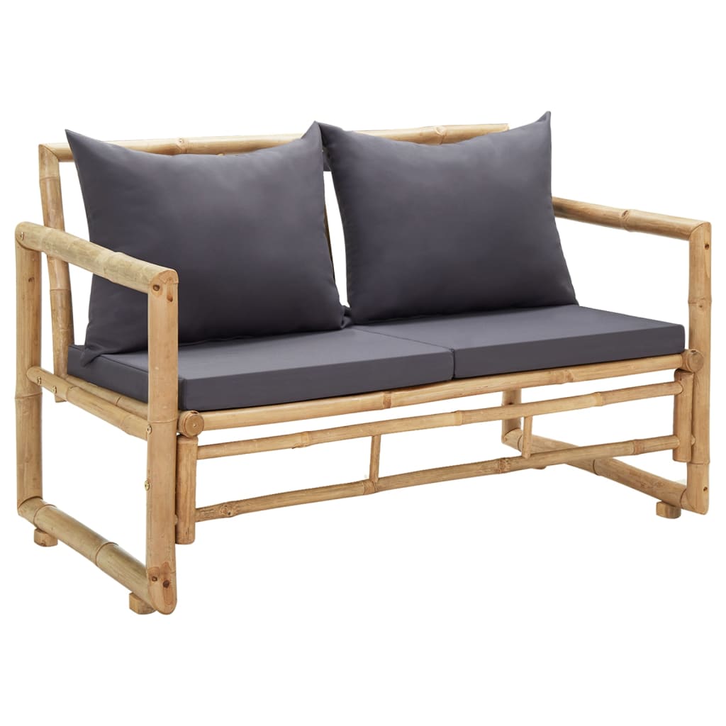 Havebænk med hynder 115 cm bambus - number 1.