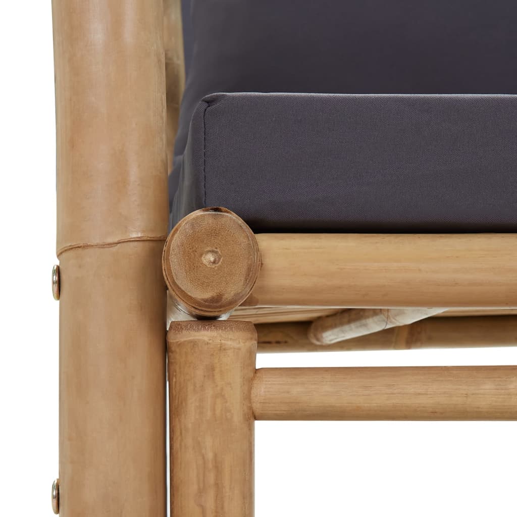 Havebænk med hynder 115 cm bambus - number 6.