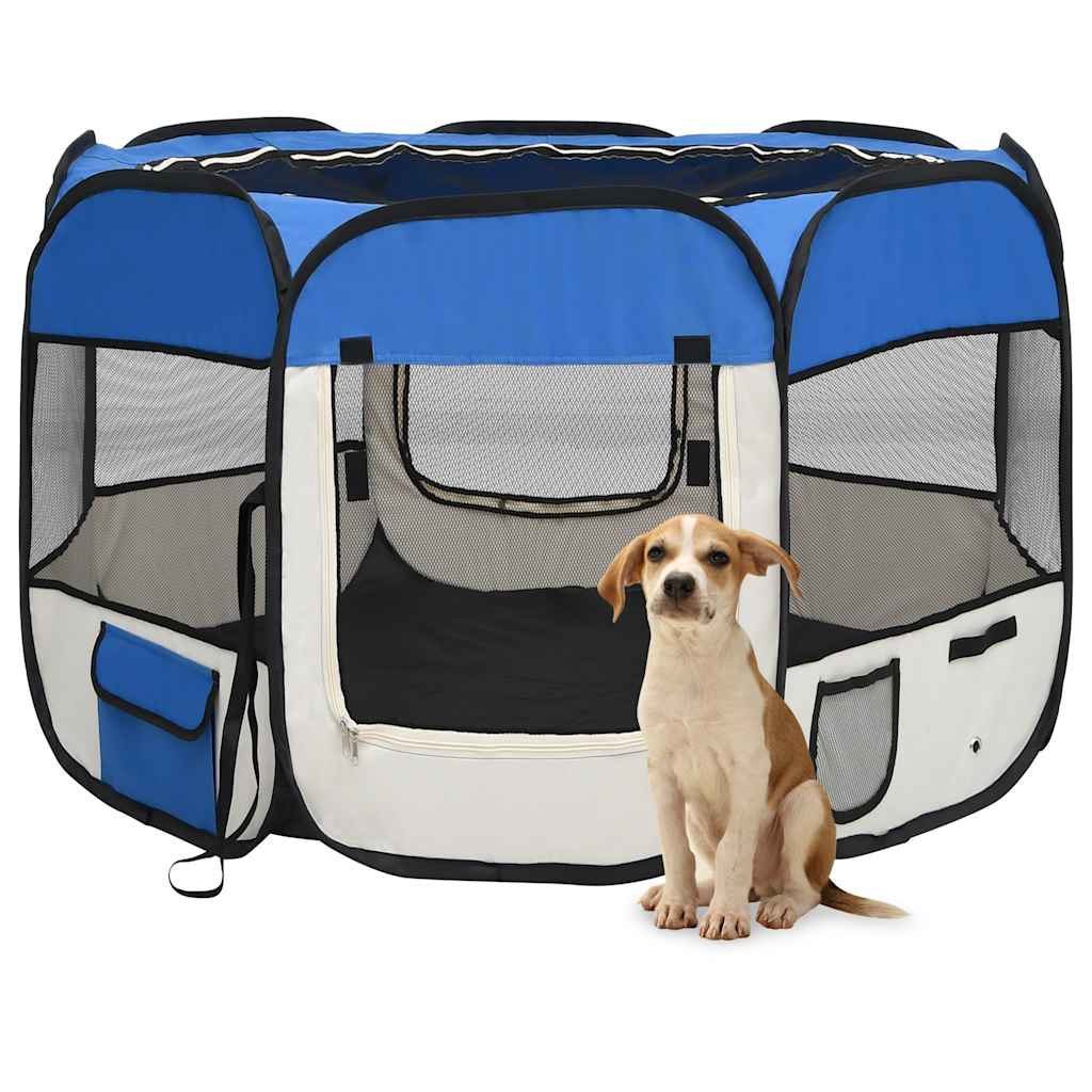 Niche pliable pour chien avec sac de transport - bleu, 90 x 90 x 58 cm, 1 - number 1.
