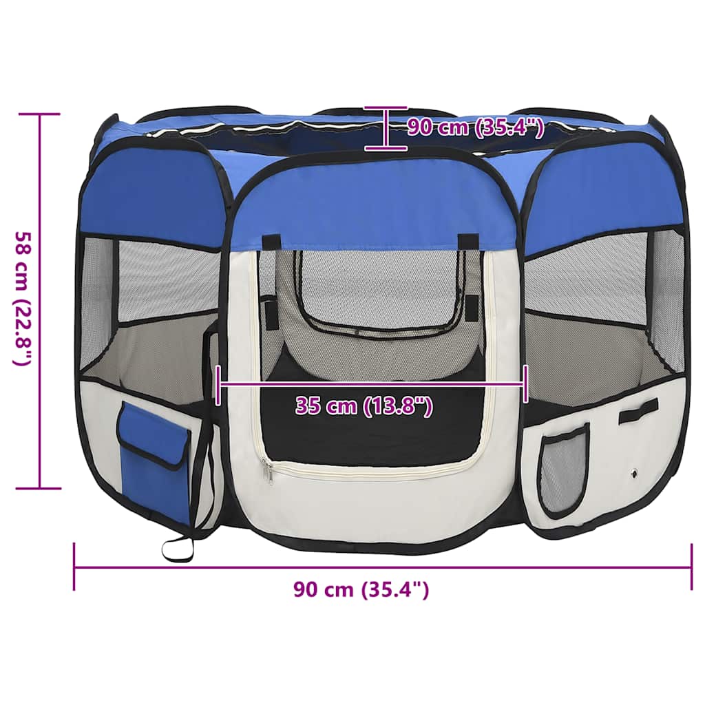 Niche pliable pour chien avec sac de transport - bleu, 90 x 90 x 58 cm, 1 - number 11.