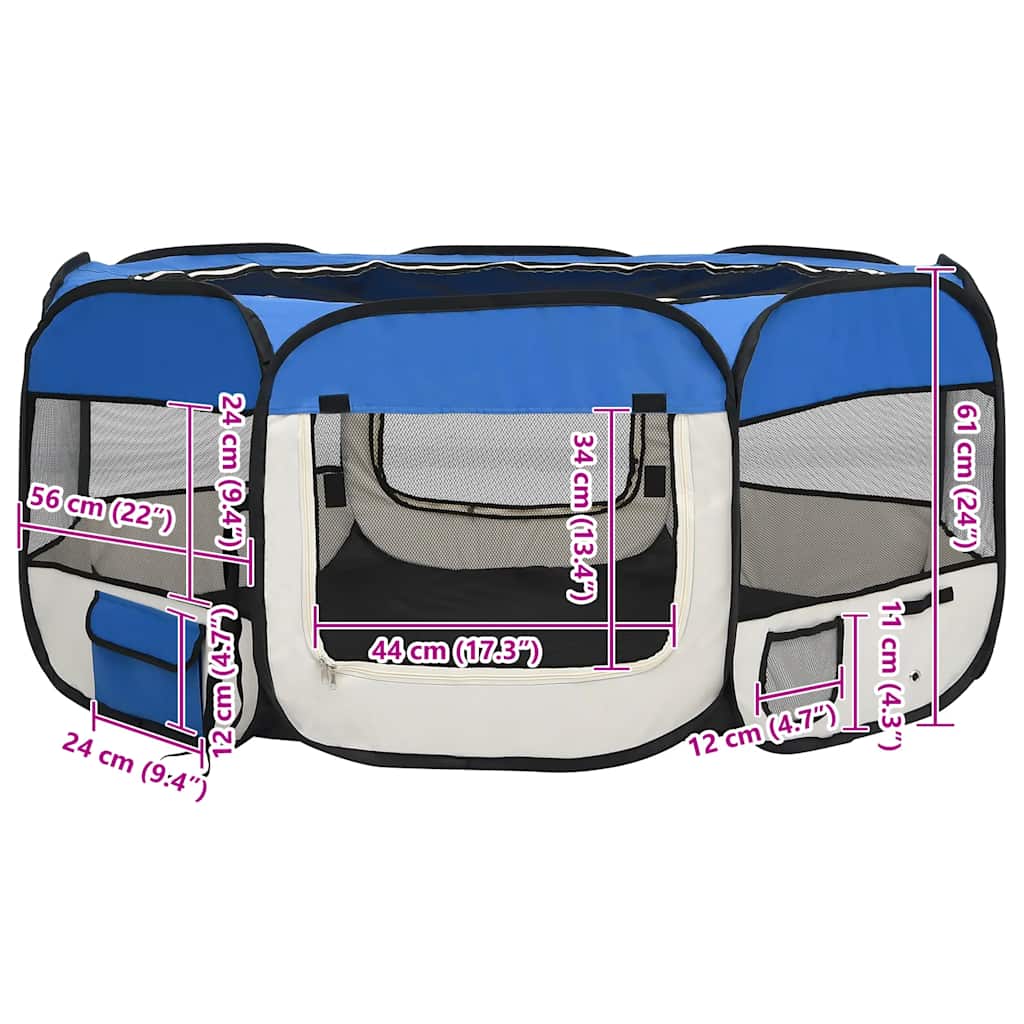 Niche pliable pour chien avec sac de transport - bleu, 145 x 145 x 61 cm, 1 - number 11.
