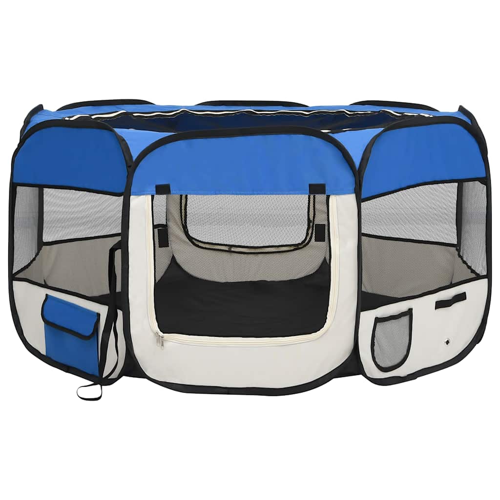 Niche pliable pour chien avec sac de transport - bleu, 125 x 125 x 61 cm, 1 - number 2.