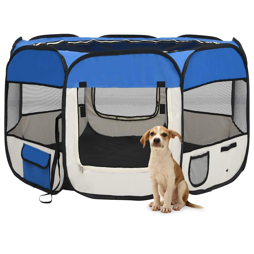 Niche pliable pour chien avec sac de transport - bleu, 110 x 110 x 58 cm, 1 - number 1.
