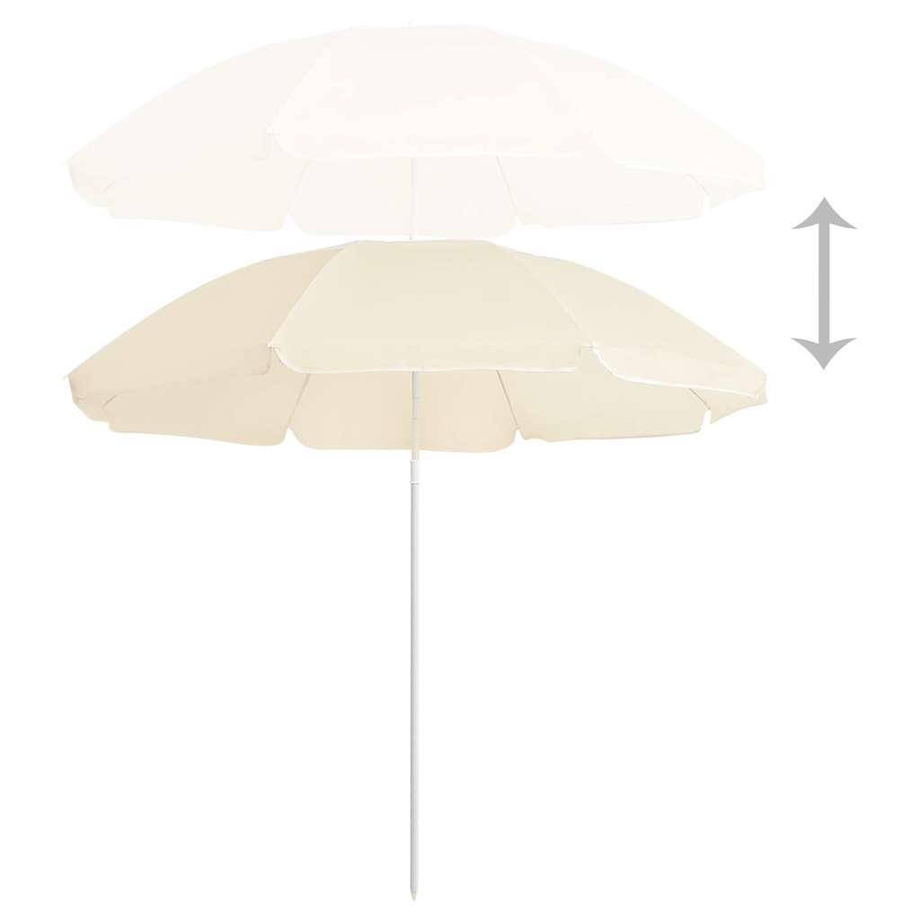 Parasol 180 cm stålstang sandfarvet - number 2.
