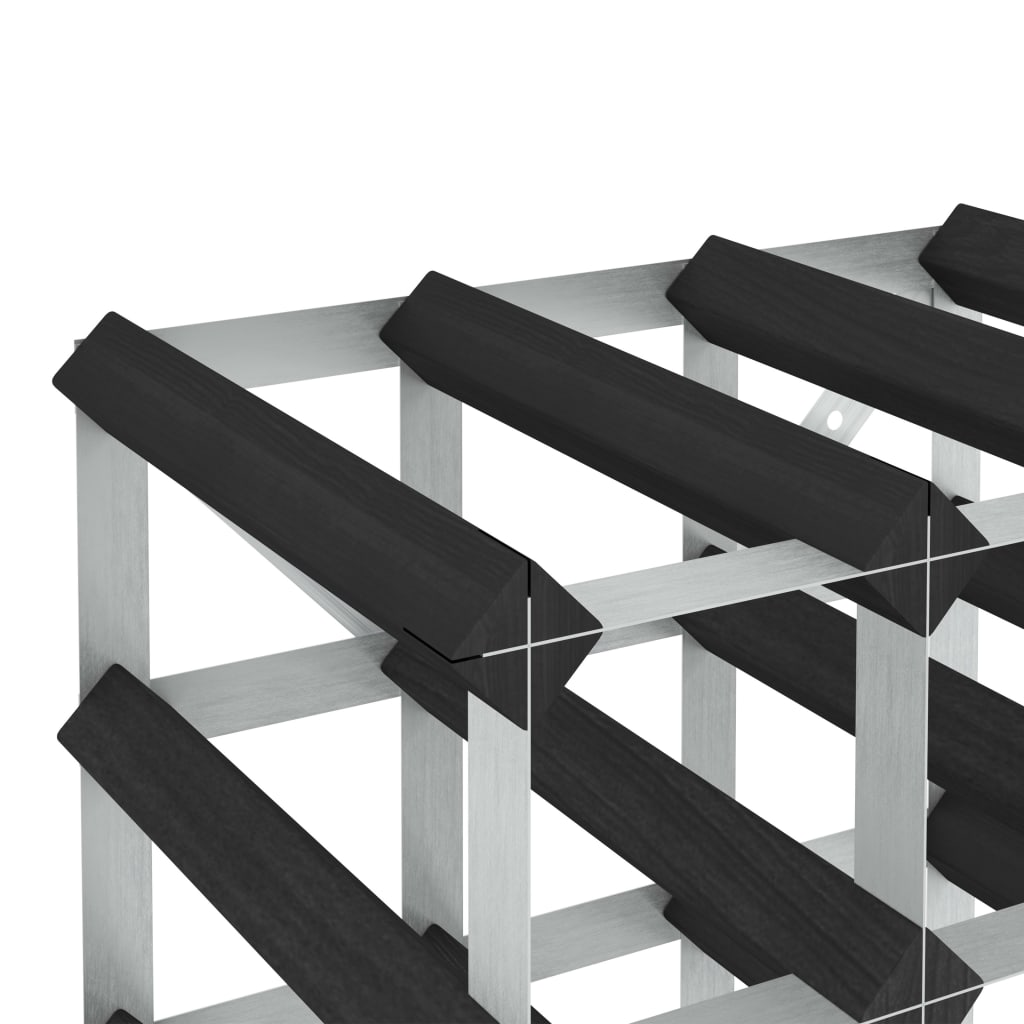 Vinreol til 72 flasker massivt fyrretræ sort - number 3.