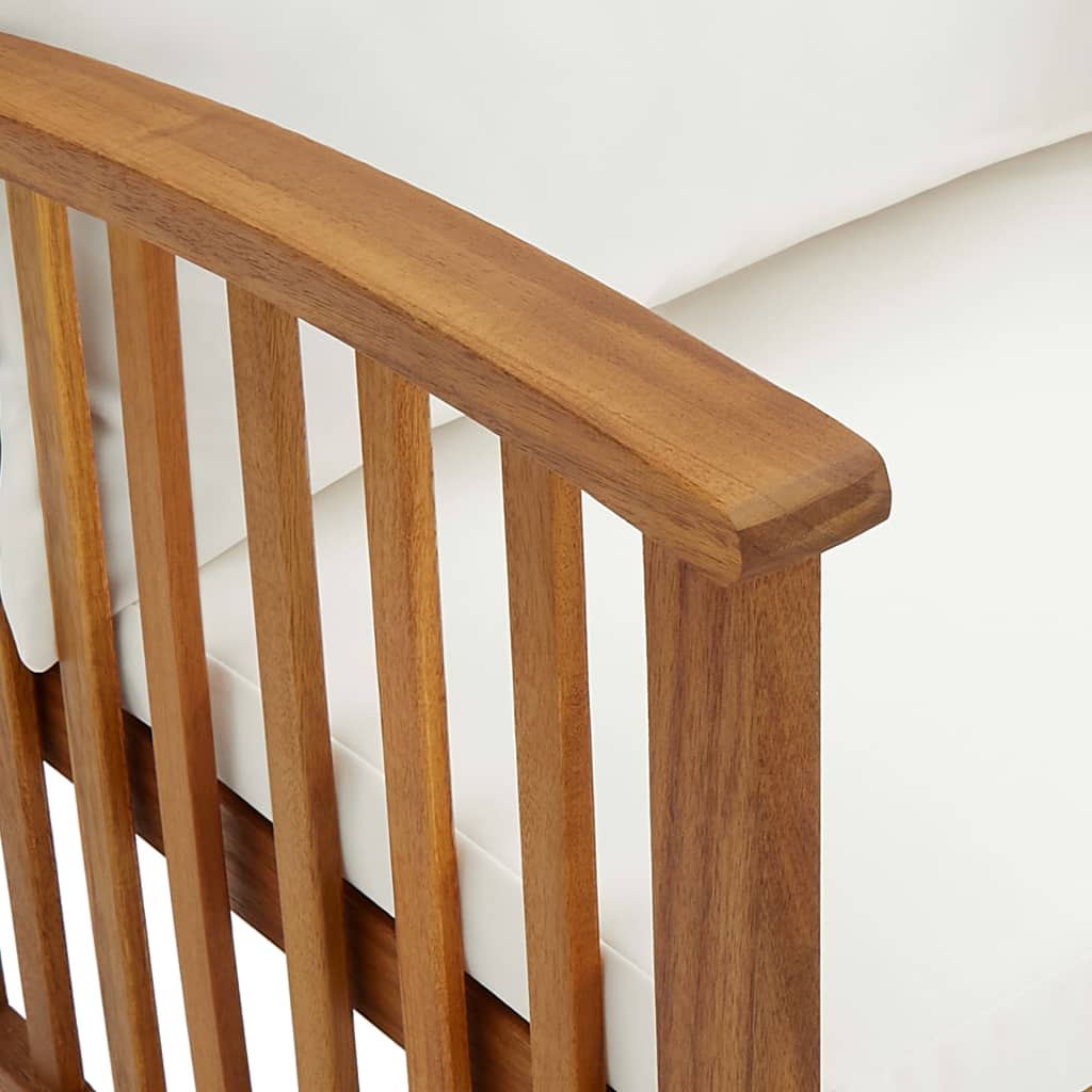 Hagesalongsett 4 deler med puter i massivt akasietre - hvit, benk + 2x lenestol + bord, 1 - number 9.