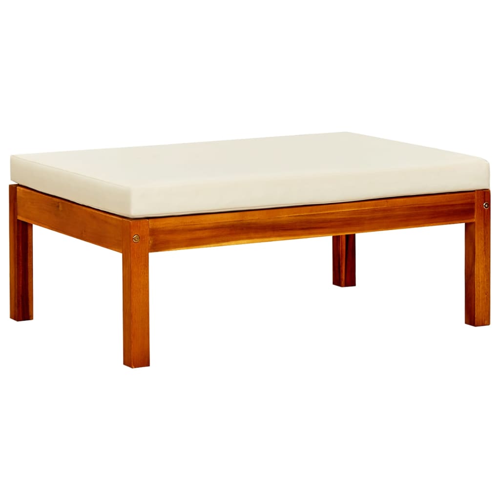 Hagebenk med kalesje og fotskammel heltre akasietre - krem, 1, uten bord - number 8.