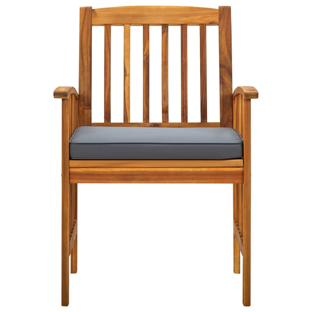 Zestaw stolika do ogrodu 7 części z poduszkami solidne drzewa acacia - ciemnoszare, 6 - number 6.