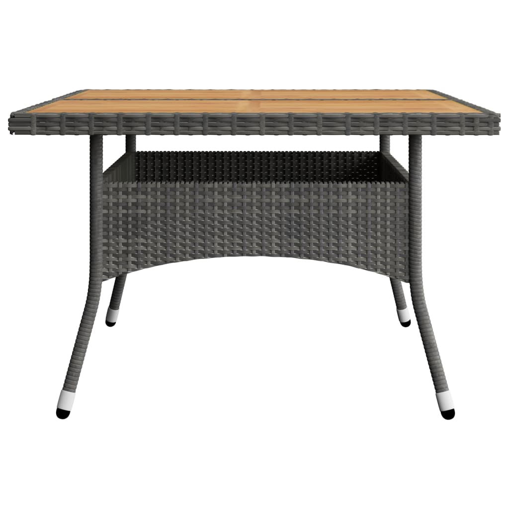 Blagovaonska stolna garnitura za vrt 9 dijelova poliratan i drvo bagrem siva - siva i smeđa, 8 - number 4.